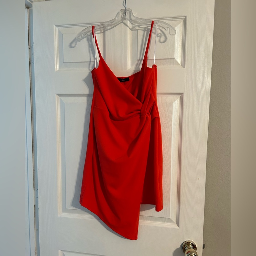 Lulus satin strappy mini dress